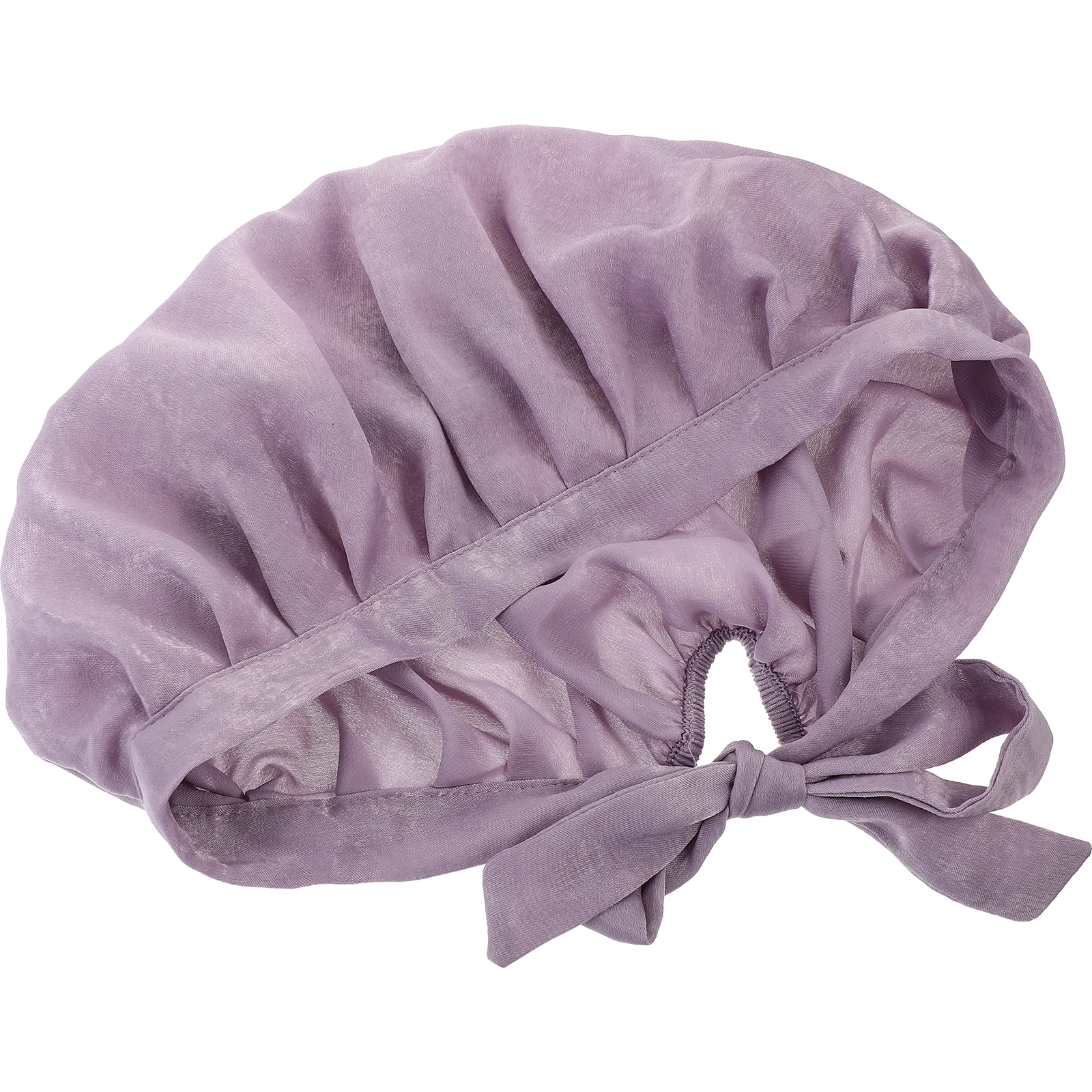 

Velvet Hat Women Elastic Bonnet Curly Hair Bow Bonnet For Curly Hair Sleeping Beanie No Trace Purple Shower Make Up Cap