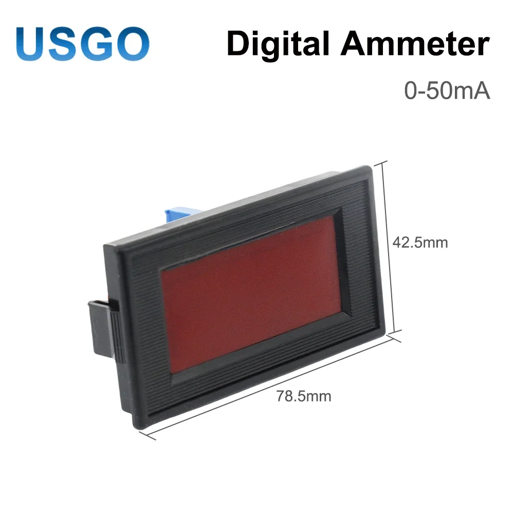 

USGO 50mA LED Digital Ammeter DC 0-50mA Analog Amp Panel Meter Current for CO2 Laser Engraving Cutting Machine