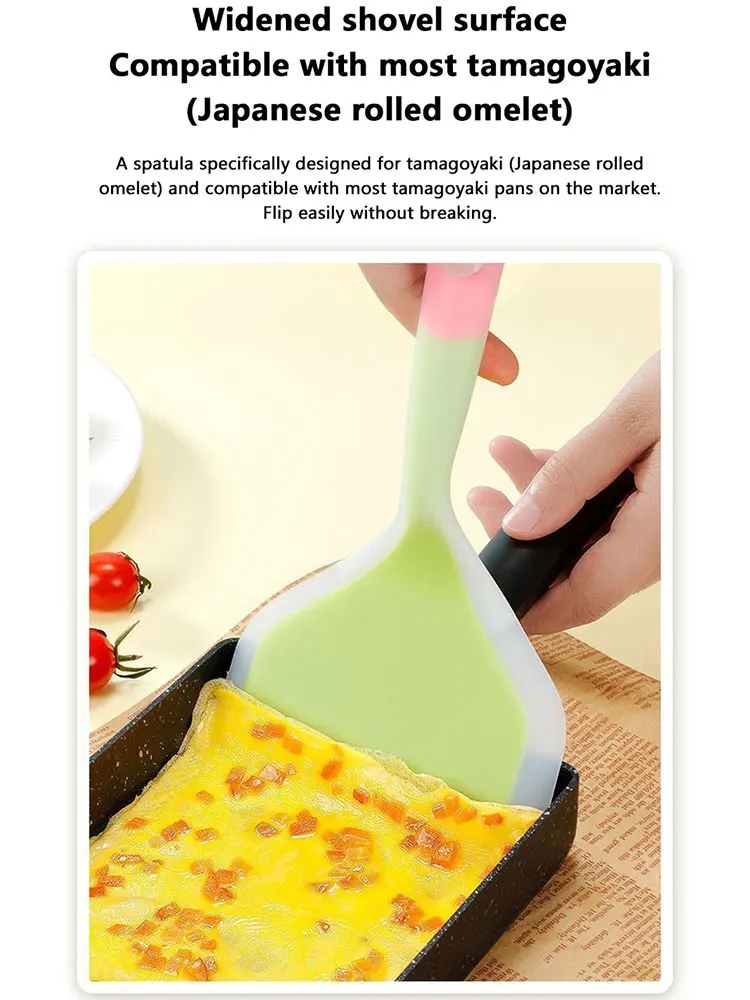 Silicone Spatula Spreading Wide Mouth Pizza No Damage The Pan Frying Spatula Oil Brush High Temperature Resistant Household Pan