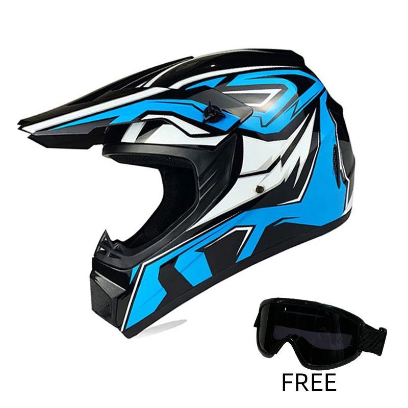 

DOT Certified Dirt Bike Helmet + FREE Goggles - Lightweight Motocross Helmet with Removable Padding for Trail & Off-Road Riding