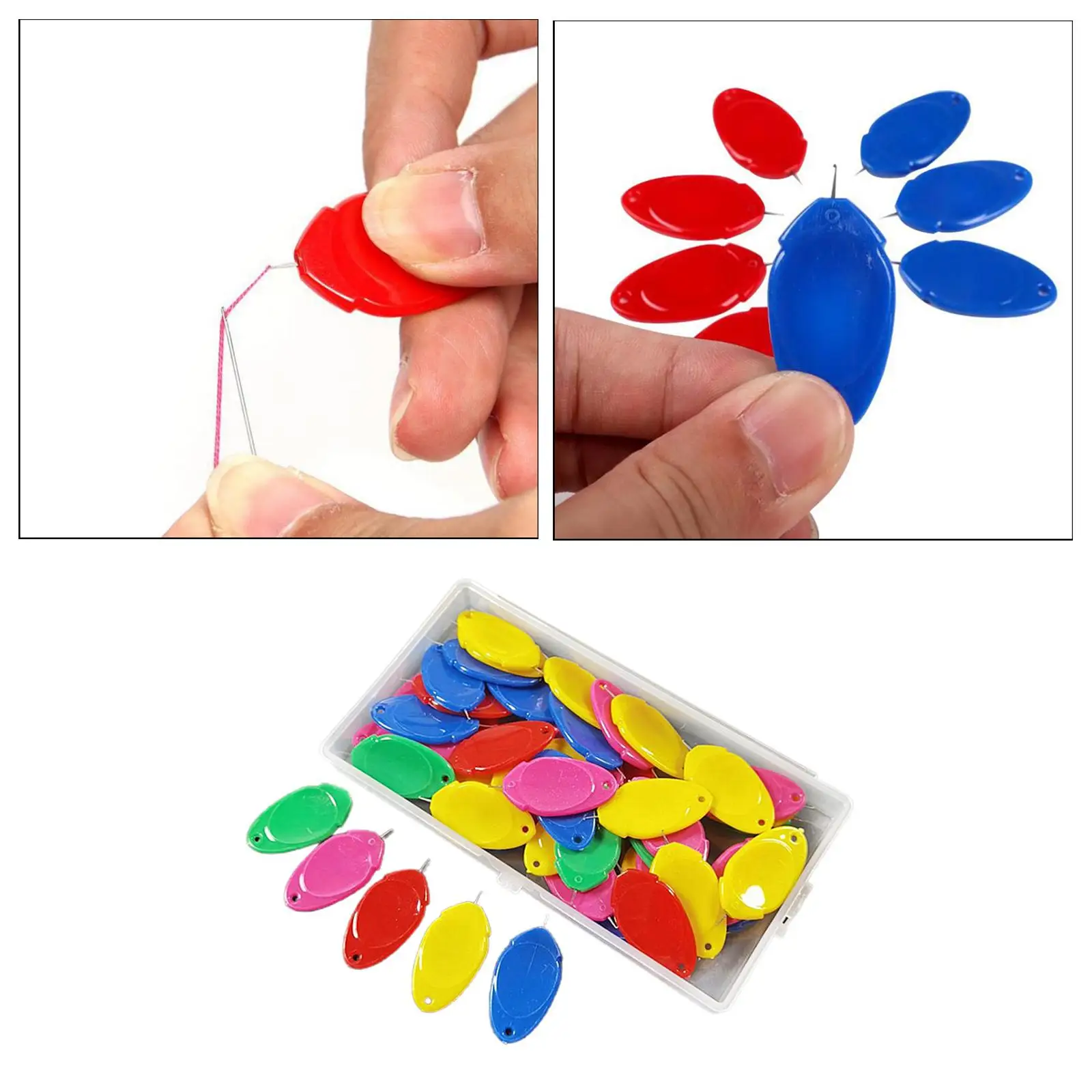 2-6pack Plastic Wire Loop Needle Threader for Hand / Sewing Machine Multicolor