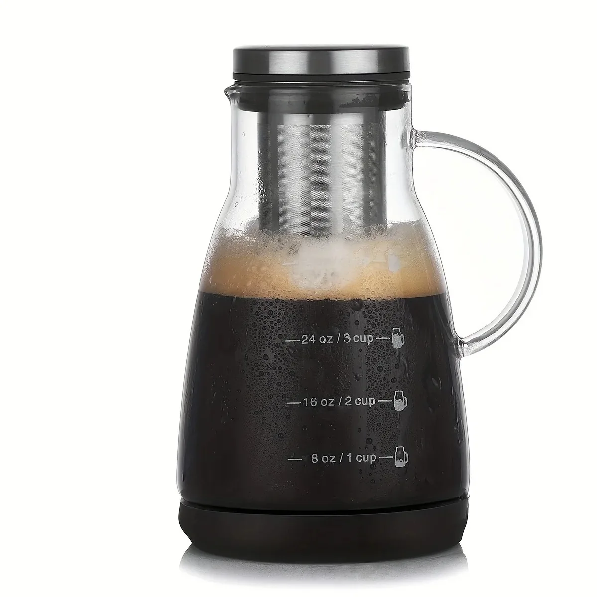 

Cold Brew Coffee Maker Glass Pitcher 24oz Iced Coffee Maker Manual Pour Over Coffee Pot Non Electric Kitchen Brewer