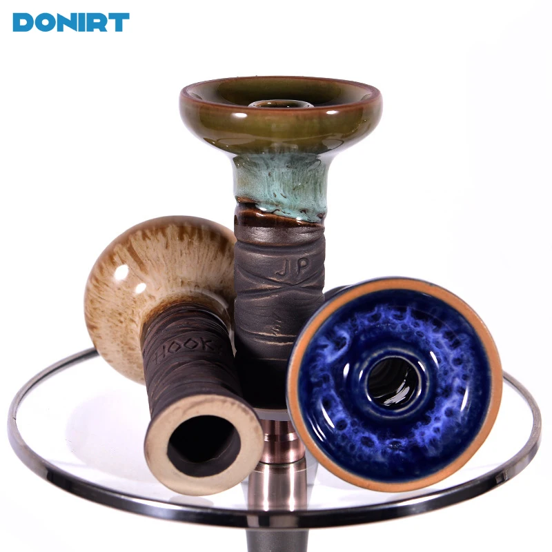 Arabic Hookah Tobacco Bowl Long Handle Pot Ceramic Head Smoke Ceramic Bowl Shisha Narguile Chicha Water Pipe Smoking Accessories