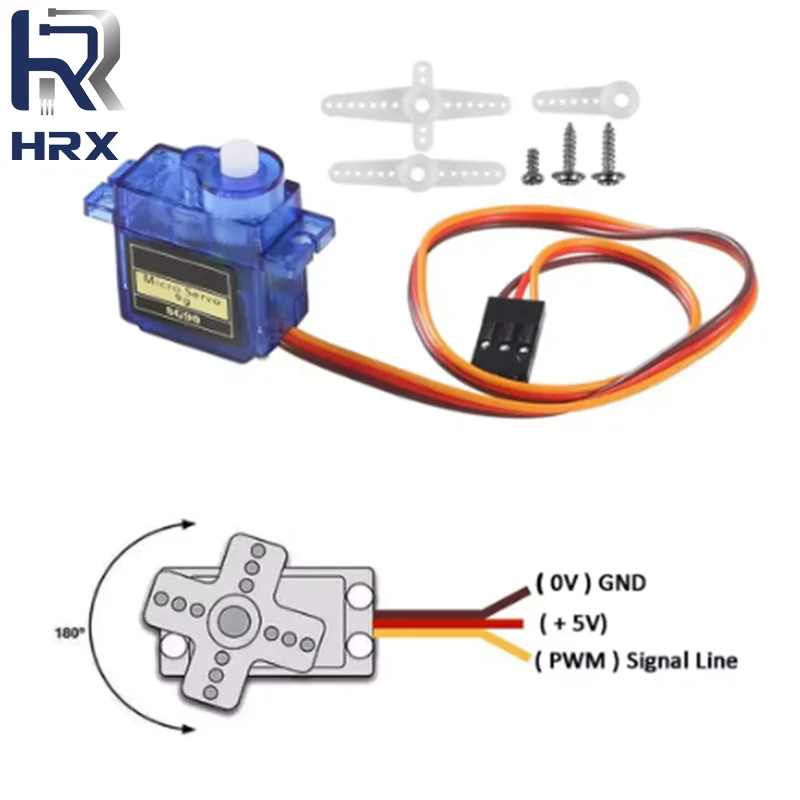 1-10PCS SG90 9G Micro Digital Servo Motor 180/360Degree Fixed-Wing Gear Servo Motor for Rc Helicopter Toy Airplane Aircraft