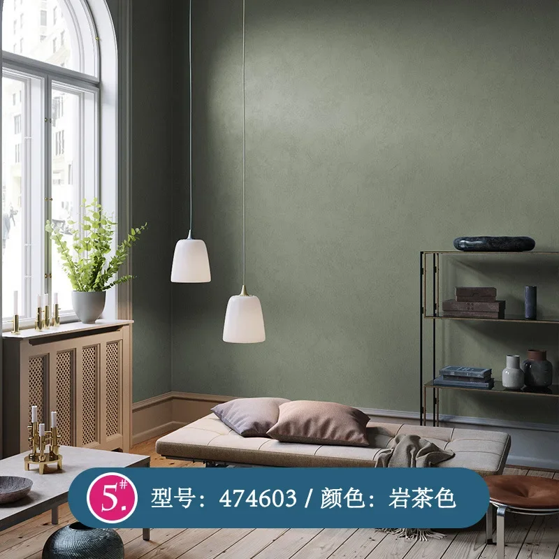Nordic ins solid pigment Mediterranean style blue wallpaper modern minimalist living room bedroom clothing store wallpape