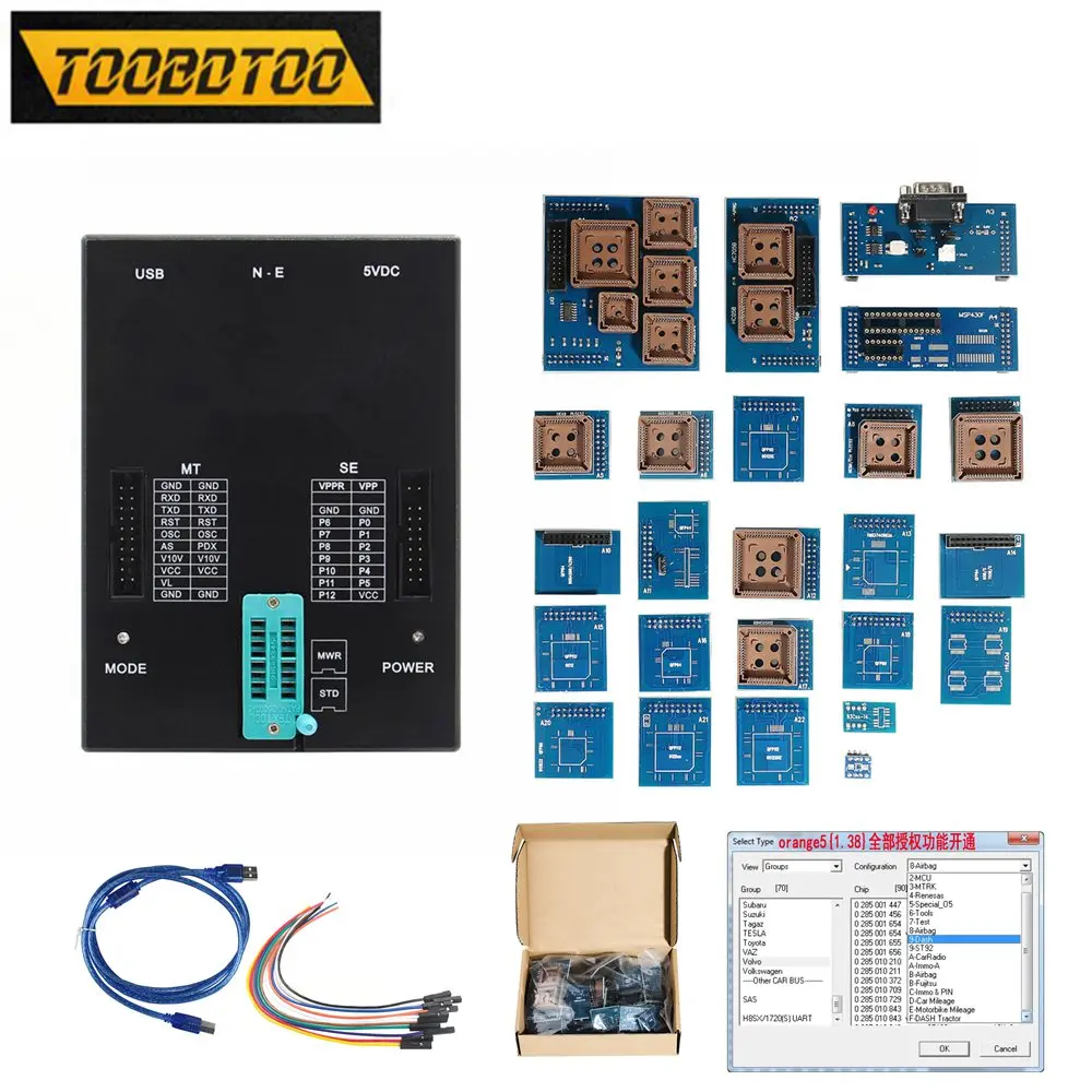 

Top Sale Orange 5 Programmer V1.38/V1.34 OEM Orange5 ECU Programming Device eeprom Adapters OBD2 Tool With 24 Adapters Renesa