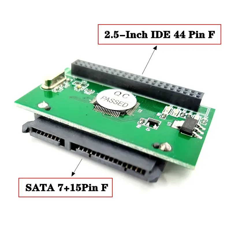 SATA HDD To 2.5-Inch IDE 44 Pin 90 Degree Female/180 Degree Male Plug And Play SATA To IDE Large Board Laptop Universal