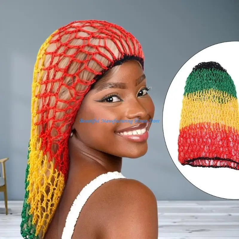 E56A عصابة رأس شبكية شعر قابلة للتمدد للنساء قبعة متماسكة مرنة للنوم #2
