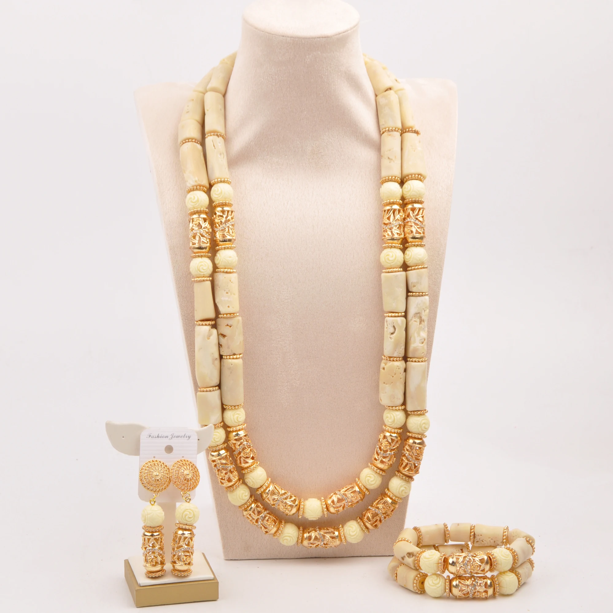 Fashion African Coral Beads Jewelry Set Nigerian Traditional Wedding Coral Jewelry Set