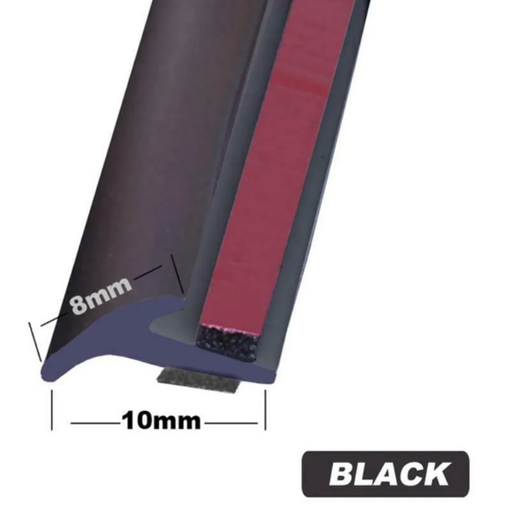 EPDM Rubber With Double-Sided Adhesive Tape 2m Seal Strip Trim Fit For Car Front Rear Bumper Side Skirt Weatherstrip Rubber