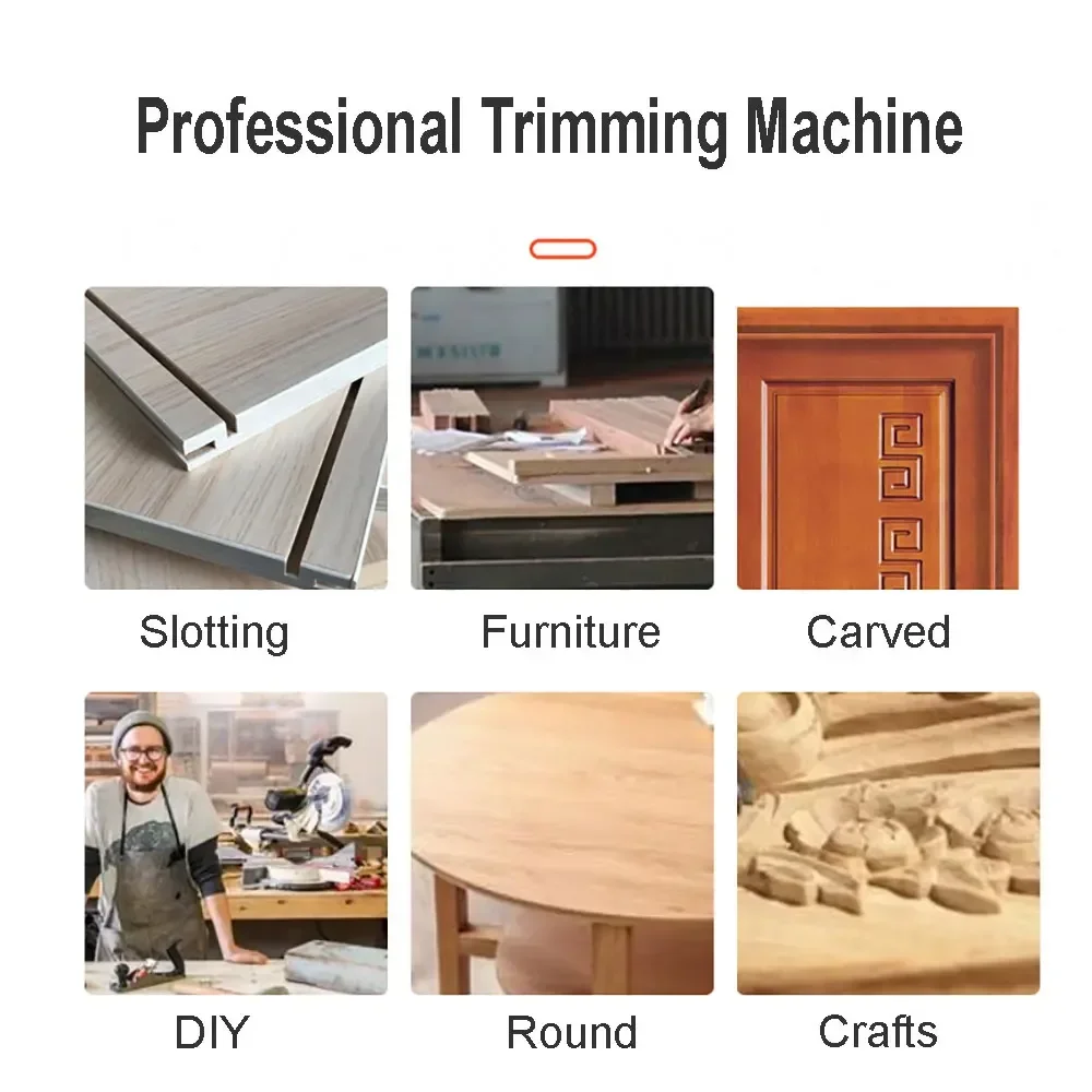 Electric Trimmer 800W 40000RPM Wood Router Machines Multifunctional Woodworking Wood Milling Trimming Engraving Slotting Machine