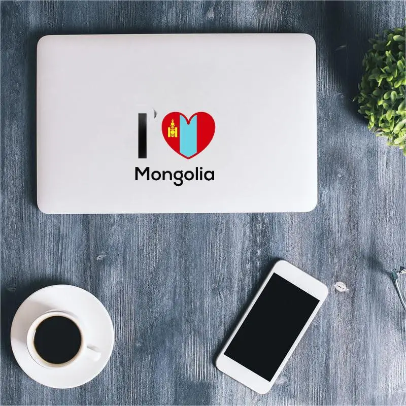 

Love Mongolia Flag Decal Sticker Home Pride Travel Car Truck Van Bumper Window Laptop Cup Wall Scratch Cover Camperize