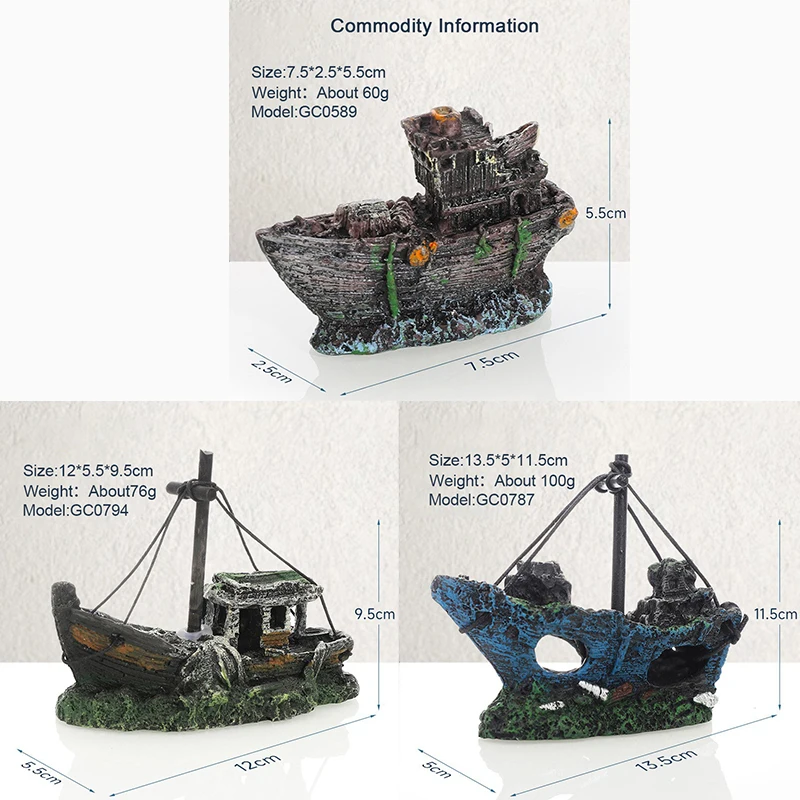 Retro Aquarium Hohl Harz Schiff Dekor Fisch Versteck Höhle Ungiftige Aquarium Ornament für Aquarium Aquarium Retro Boot Statuen