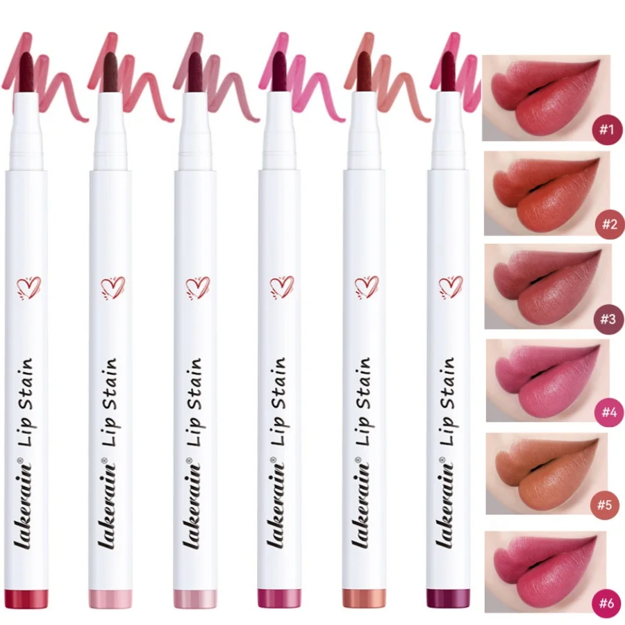 Lakerain 6 Colors Smooth Matte Lipliner Pencil Lightweight Non-stick Cup Lip Gloss Sexy Lip Liner Lips Makeup Cosmetic For Women