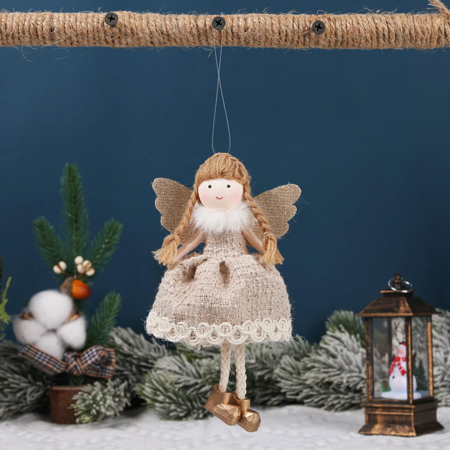 Peluche ange poupée arbre de noël pendentif décor noël ange fille poupée nouvel an enfants cadeau noël décor à la maison Navidad