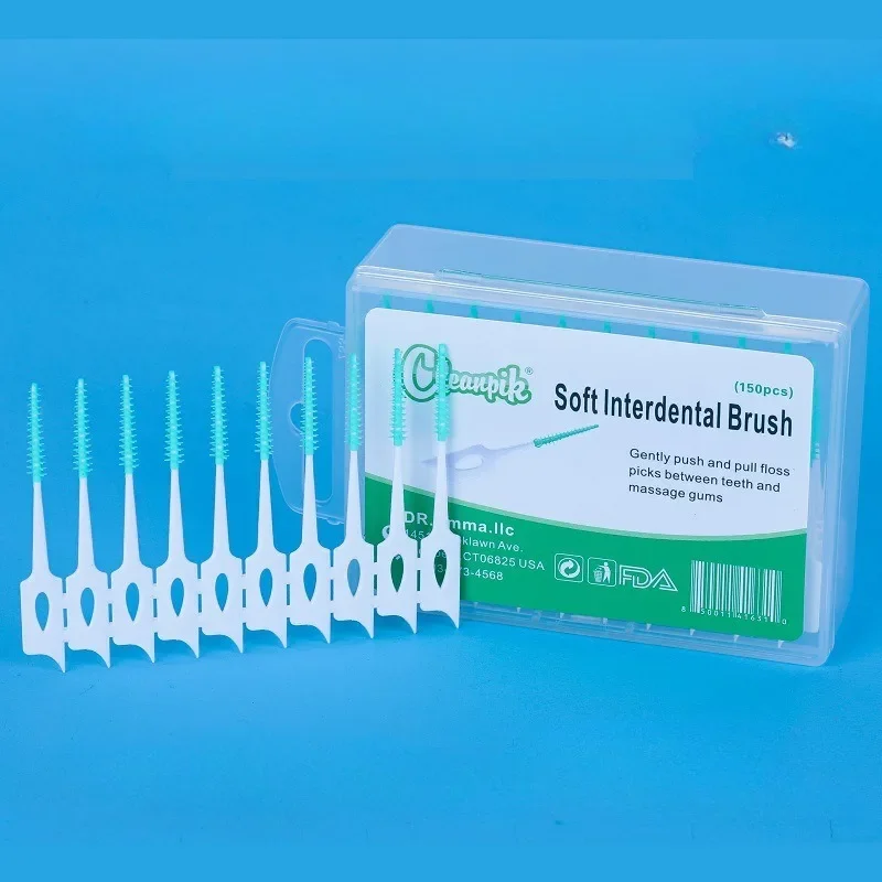 200 Piezas Cepillos Interdentales de Limpieza Suave entre Dientes, Cepillos Dentales de Goma Oral, Herramientas de Cuidado e Higiene Dental 3