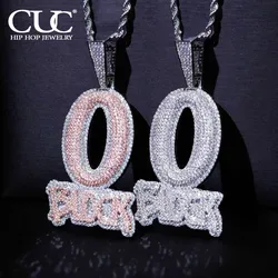 CUC Iced Out O Block Letter Pendant Real Gold Plated Cubic Zirconia Micro Pave Men Women Hip Hop Jewelry