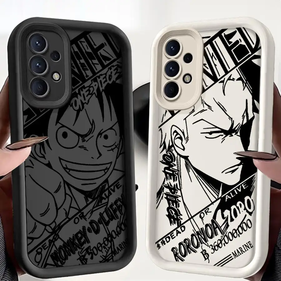 Funda de una pieza de moda Luffy Zoro para Samsung Galaxy A24 A13 A16 A56 A23 A36 A26 A22 A32 A33 A12 A34 TPU suave