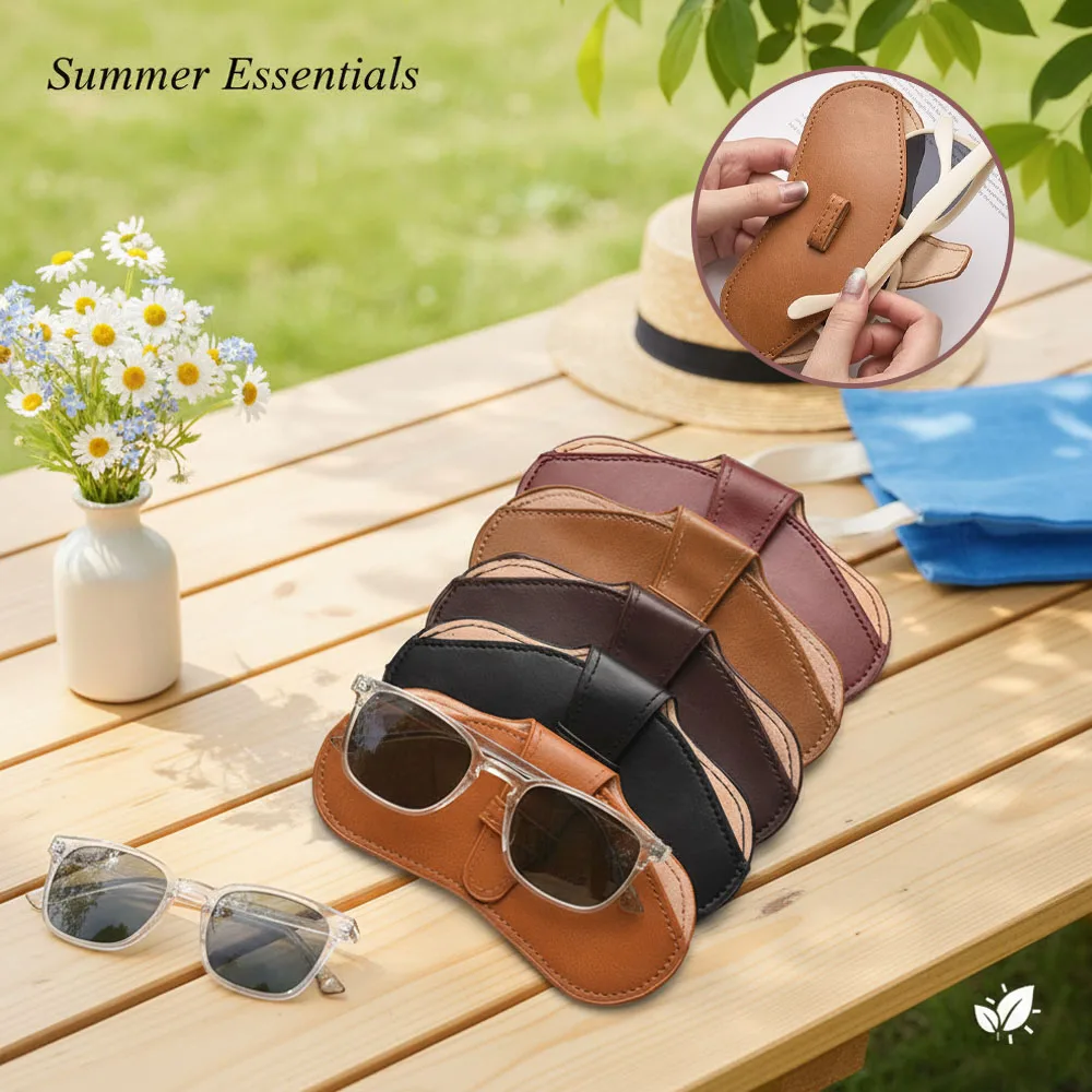 Glasses Case Women Soft Leather Glasses Bag Fashion Simple Universal Portable Sunglasses Bag Eyewear Protector for Men