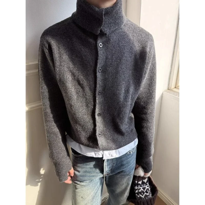 

Мужское трикотажное пальто с длинными рукавами, приталенного кроя, на молнии, повседневное, универсальное, модное, для весны, осени и зимы, в городском стиле