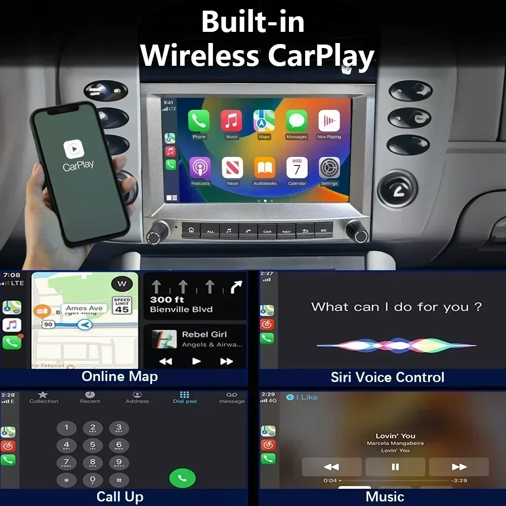 CHSTEK Car Radio For Porsche Cayman 911 Cayenne 996 Boxster 997 MK2 2003-2009 Wireless Carplay Bluetooth Navigation WIFI 4G GPS