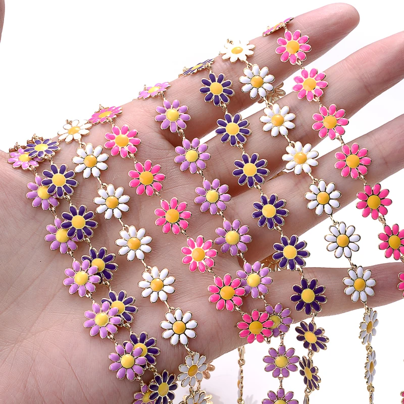 1 Meter Metal Flower Chain Gold Color Stainless Steel Chains For DIY Jewelry Glasses Chain Necklaces Bracelets Anklet Making