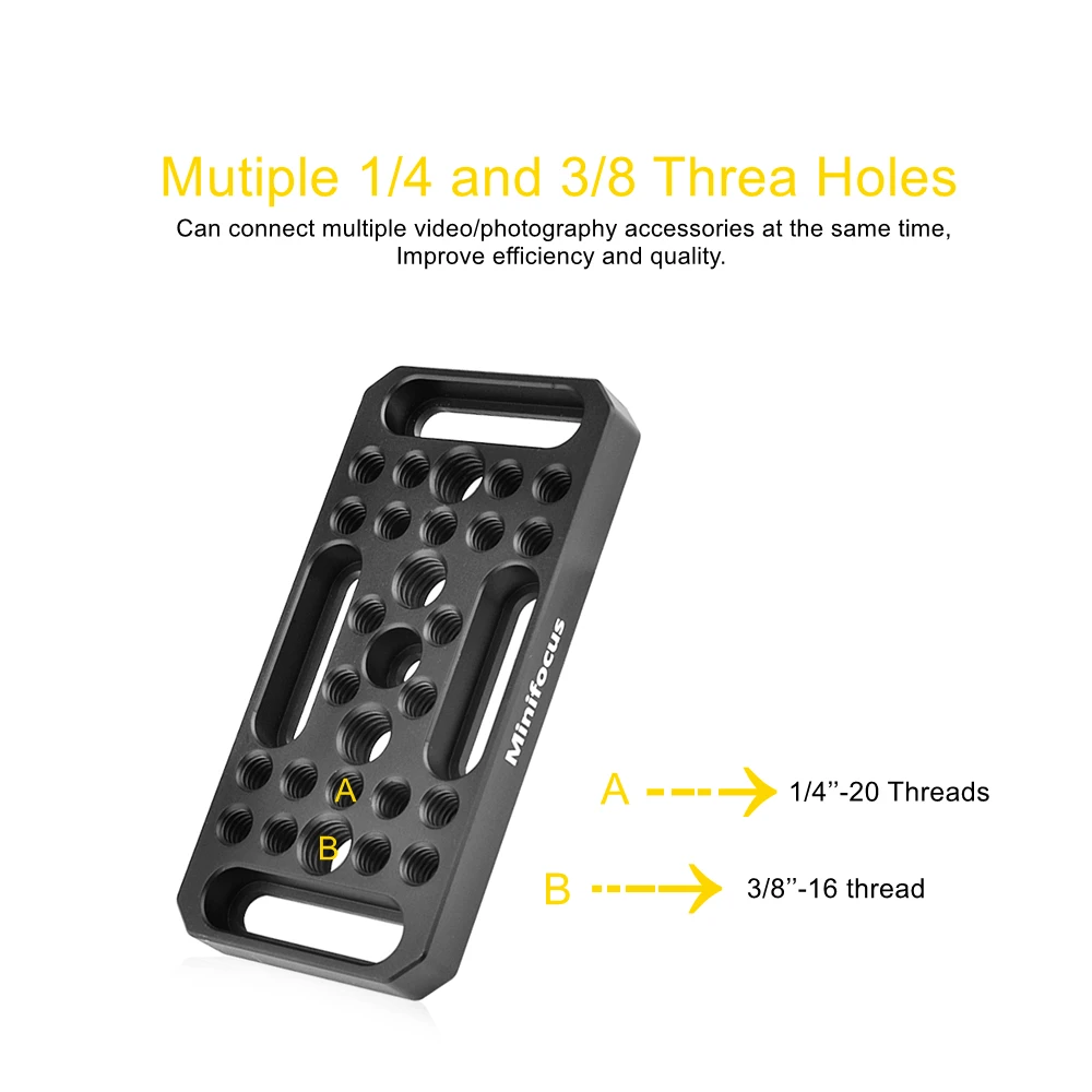 Video Switching Cheese Plate Camera Easy Plate for Railblocks, Dovetails Short Rods For DSLR Camera Cage Rig Expansion Mounting