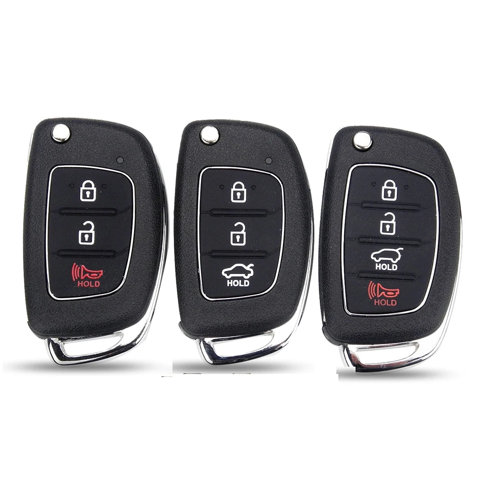 

jingyuqin Remote Fob Car Key Case Cover For Hyundai i20 Elantra Accent Ix35 IX45 I30 Solaris Tucson Santa Fe Uncut Blade