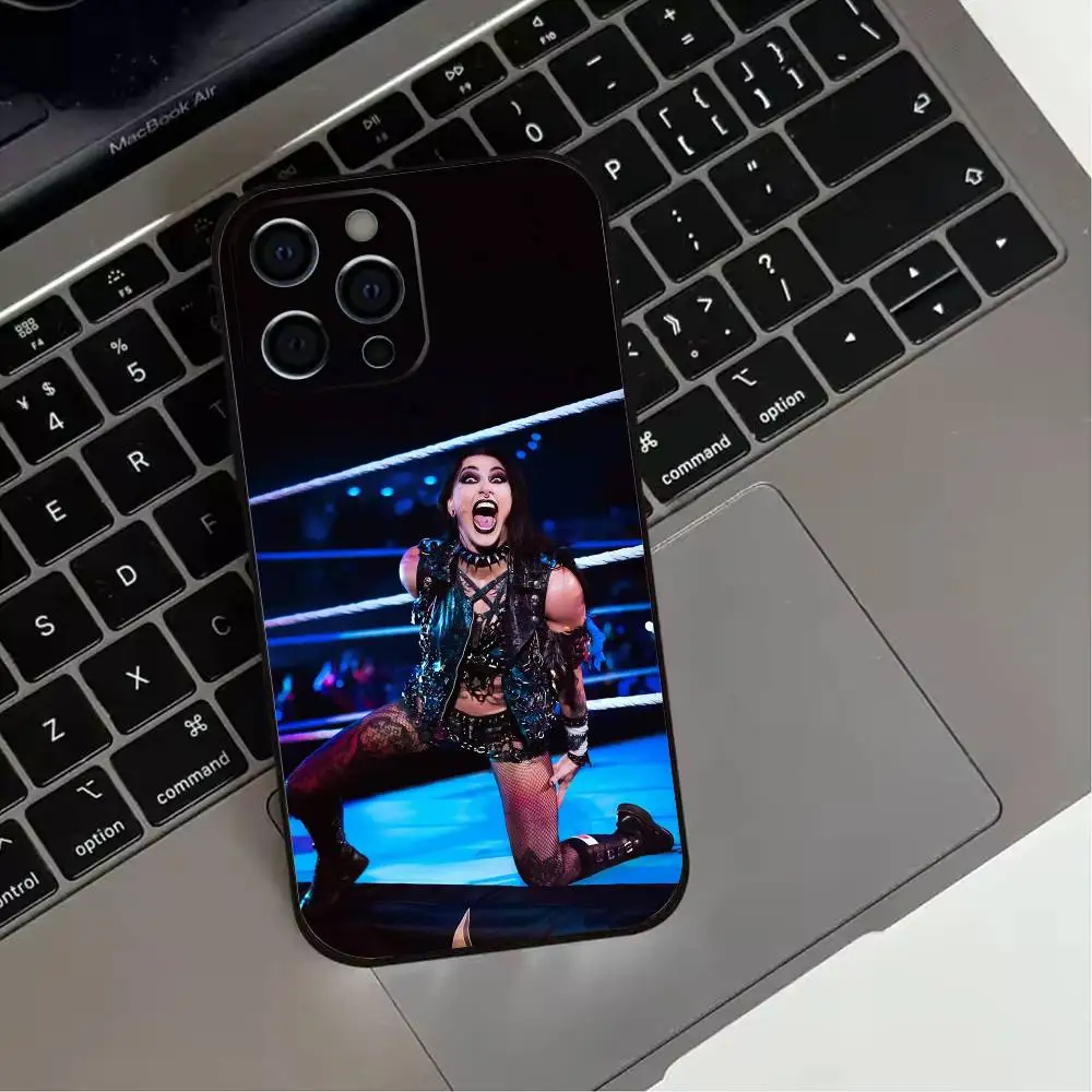 Funda de teléfono R-Rhea R-Ripley Wrestler para iPhone 17,16,15,14,13,12,11 Plus,Pro Max,XS, funda negra de silicona suave