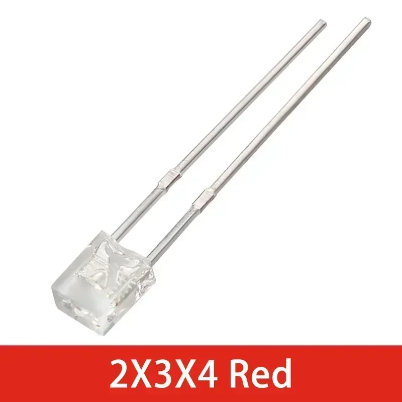 100PCS 2x3x4 LED Diode Ultra Bright Transparent Light Emitting Diodes Kit White Green Red Yellow Blue LEDs 2*3*4mm Lighting Lamp