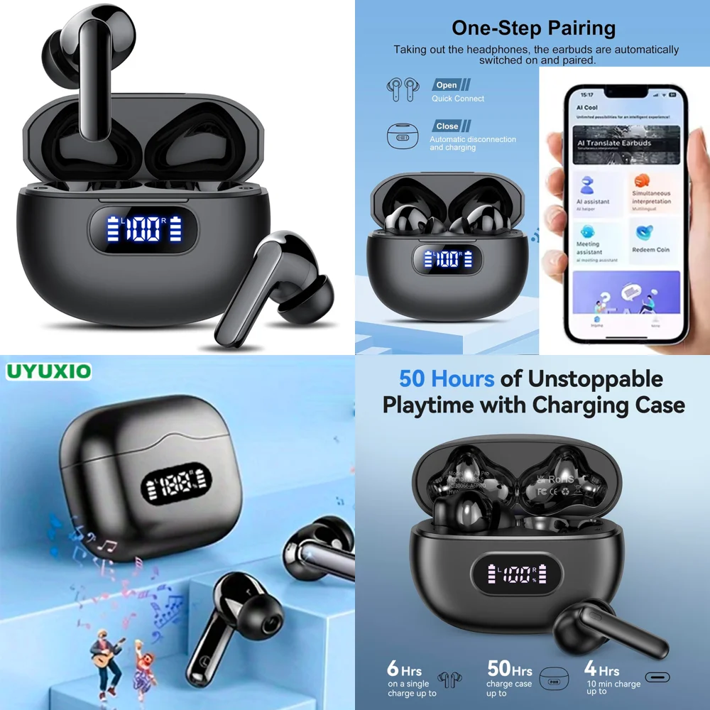 

TWS AI Language Earphone for Android iPhone with 144 Online Languages Real Time Wireless Earbuds for Travel Trending Products