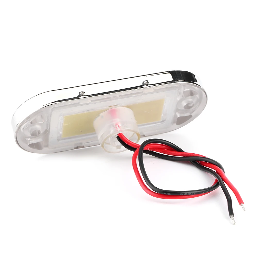 Luzes LED RV, luz de cortesia de passarela LED 12V DC formato oval 3 contas de lâmpada IP67 à prova d'água para barco marinho RV