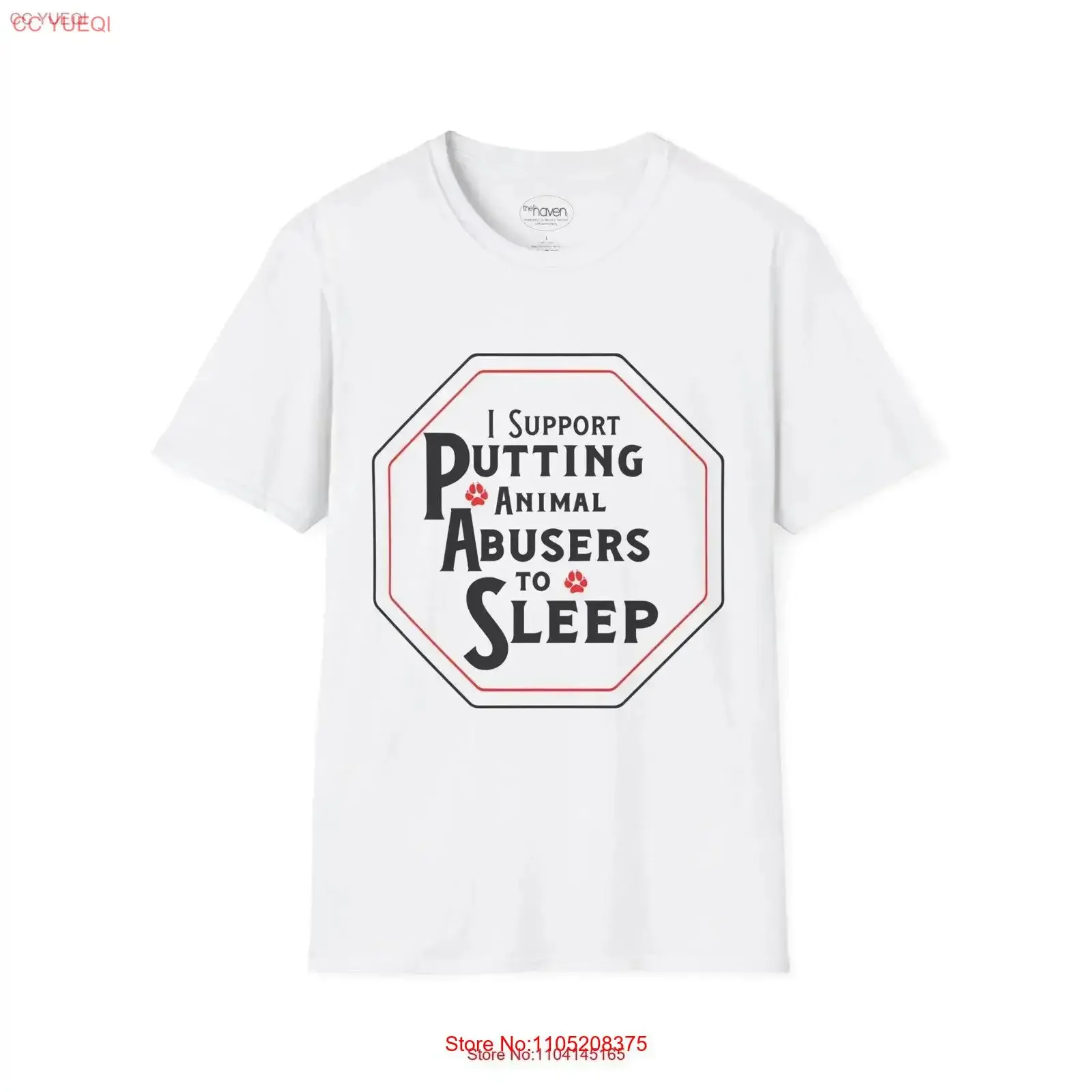 Camiseta de derechos de animales Apoyo a poner abdominales para dormir vintage Lavado Elegante Ropa ligeramente de diseñador homme Estirado Suave