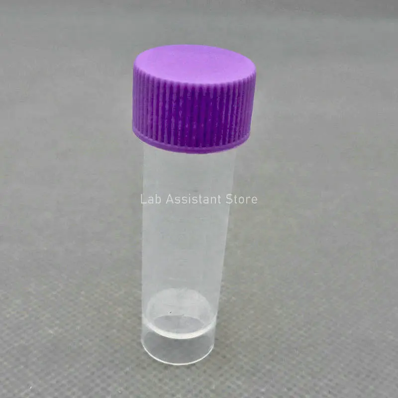 200pcs/lot 5ml Plastic Freeze Pipe Freezing Tube with Silicone Gasket,Cryovial with color cap Shool Lab Experiment Supplies