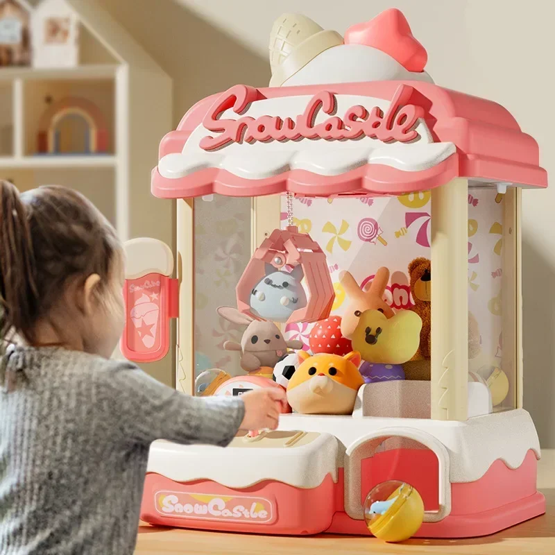 Children Mini Claw Machine Cute Coin Operated Play Game Automatic Arcade Crane Doll Machines Toys Kids Birthday Christmas Gifts