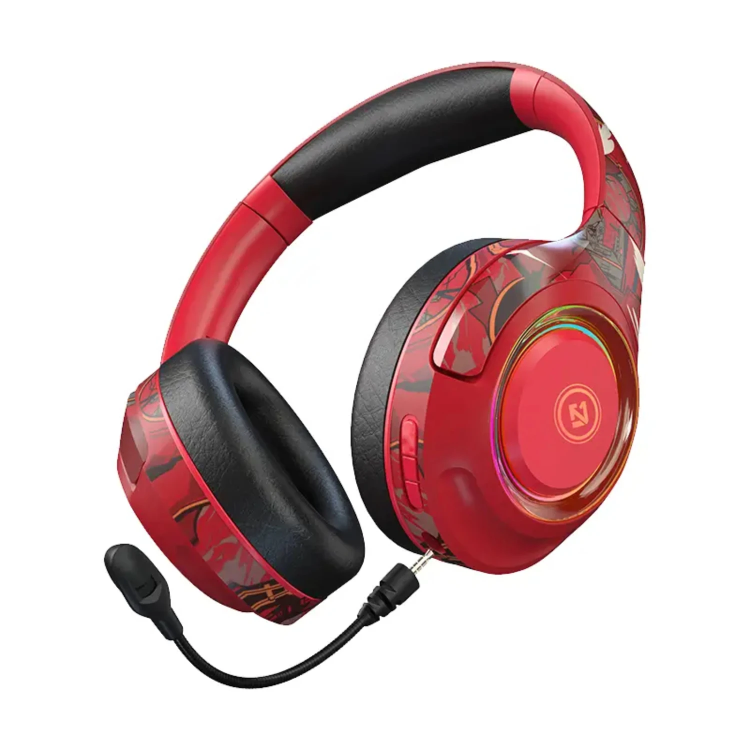 Stylish Wireless Headphones with Ultimate Sound Quality and Heavy Bass, Featuring a Unique Graffiti Pattern for a Trendy Look an