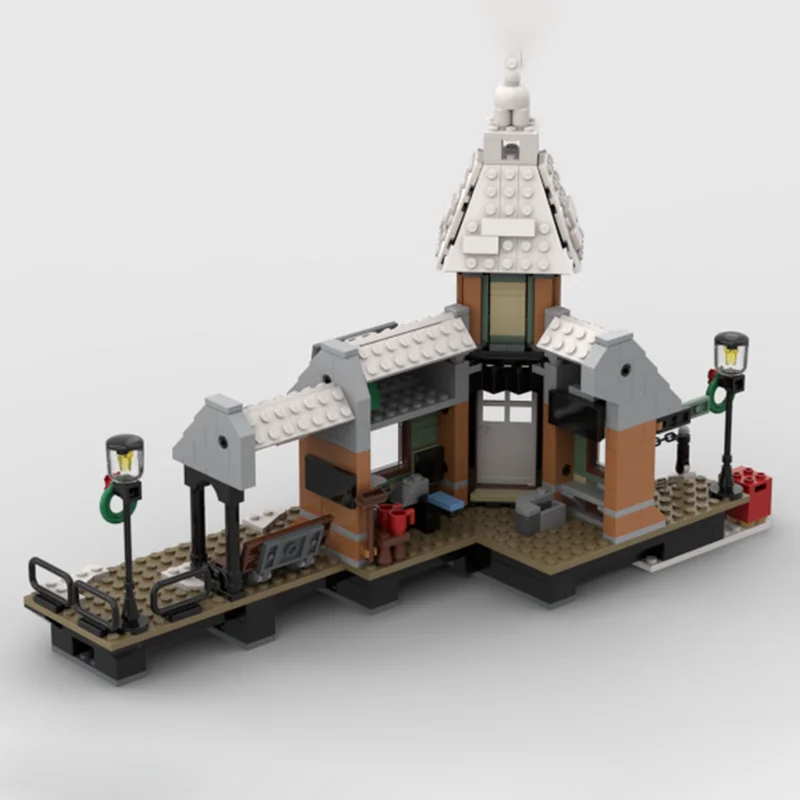 637 pièces MOC hiver Village gare Mods modèle blocs de Construction jouet Construction idée créative éducation cadeau de noël brique