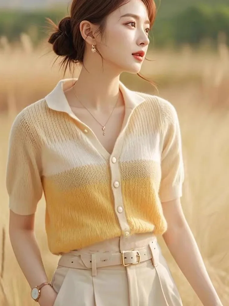 الحرير الجليد محبوك أعلى اللون بلو فضفاض عارضة ort Sve مريحة Faionable الشباب Sle وصول جديد كسول Sle #1