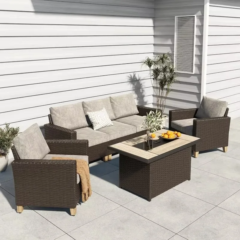 

Уличный 43-дюймовый стол для газовой костра CSA, одобренный безопасностью, 50000 БТЕ, прямоугольная костра для пропана с керамической плиткой, столешница