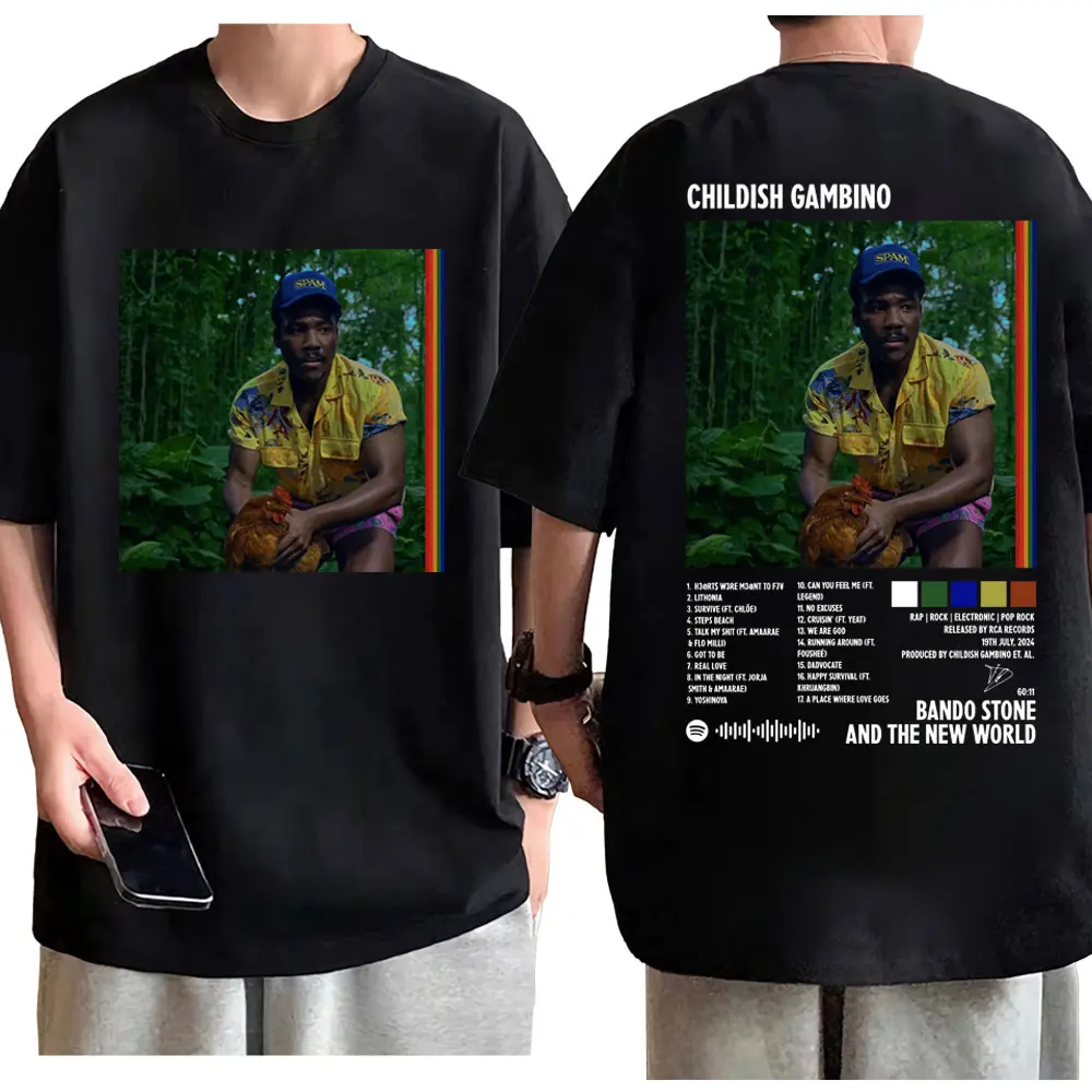 

Childish Gambino Bando Stone and The New World Album Graphic T Shirts Unisex Vintage Aesthetics T-shirt Casual Fashion T-shirts