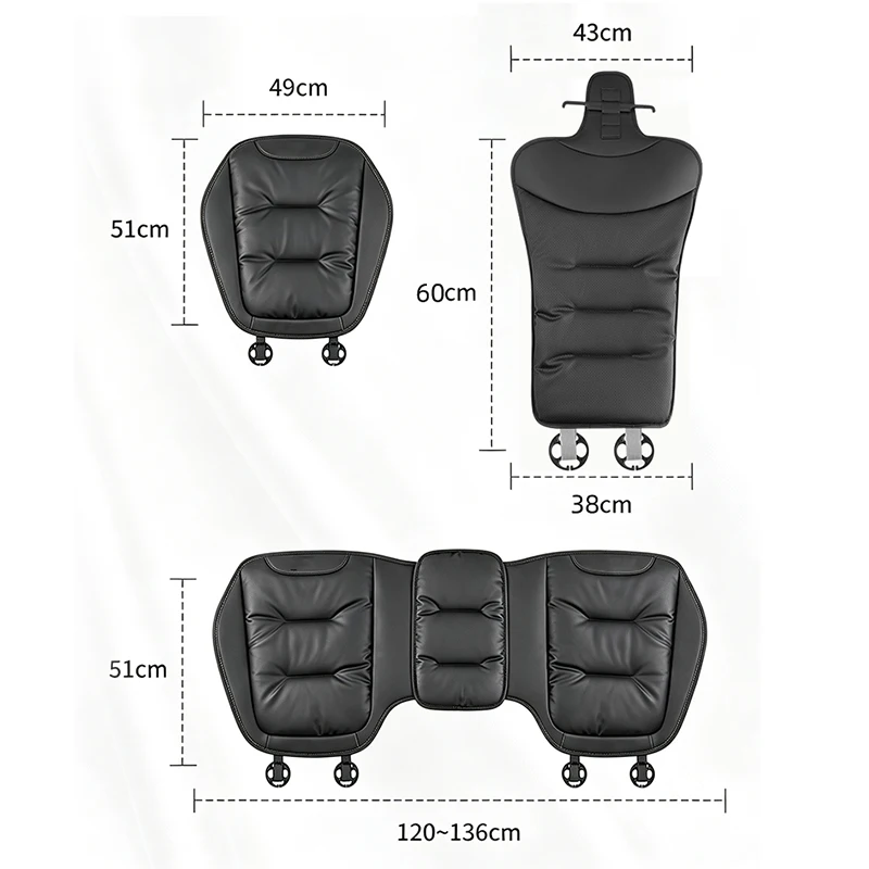 Car Seat Cushion For Mercedes Benz A/B/C/E/S Class W206 W220 W205 W211 W212 W201 Nappa Leather Backrest Protective Cover