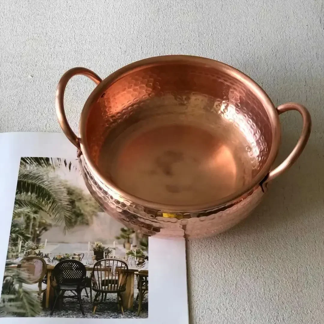 7 Inch Copper Salad Bowls Mixing Serving Bowl Cooking Pot  Decorative Copper Bowl Home Kitchen Dec