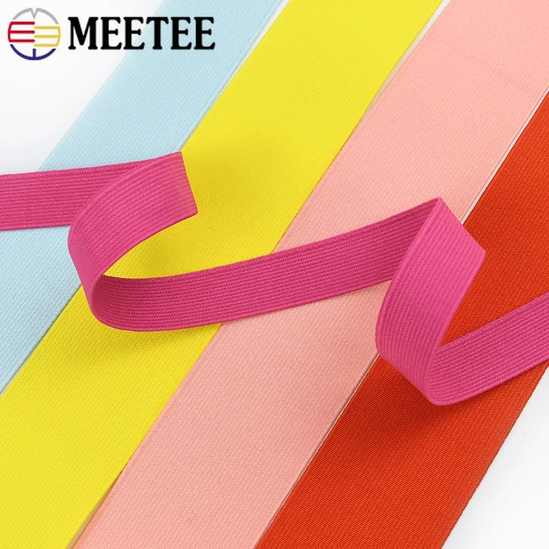 2/4/10M Meetee 20-50mm Elastic Band Clothes Rubber Bands Pants Belt Waistband Soft Skin Elastics Tape Ribbon Sewing Accessories