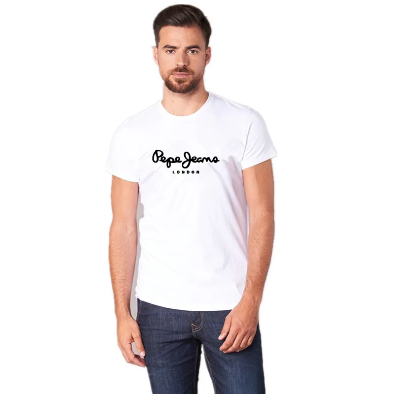 

2025 Newest Pepe-Jeans-London Logo T-Shirt Summer Men's /Women's Short Sleeve Popular Tees Shirt Tops Unisex