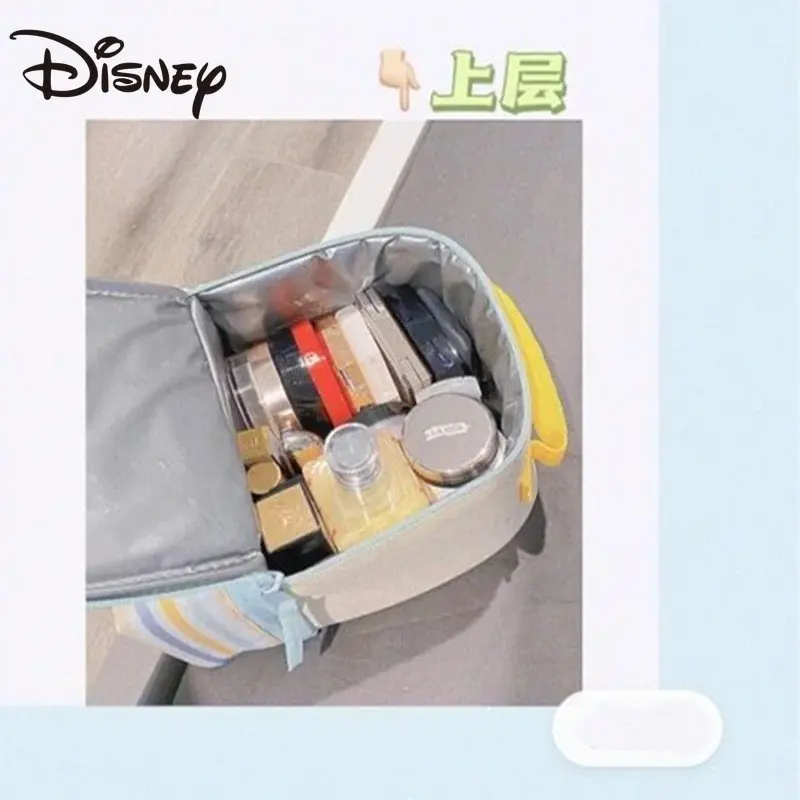 MINISO Disney Winnie The Pooh Portable Cosmetic Bag Large Capacity Square Storage Bag Girls Cute School Bag Backpack for Kids