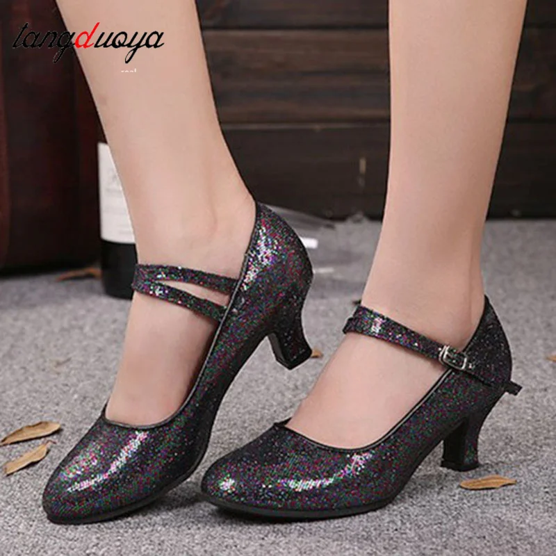 Hot Selling Glitter Modern Dance Shoes for Women Women's Salsa Ballroom Tango Latin Shoes for Girls Ladies Soft Sole Shoe