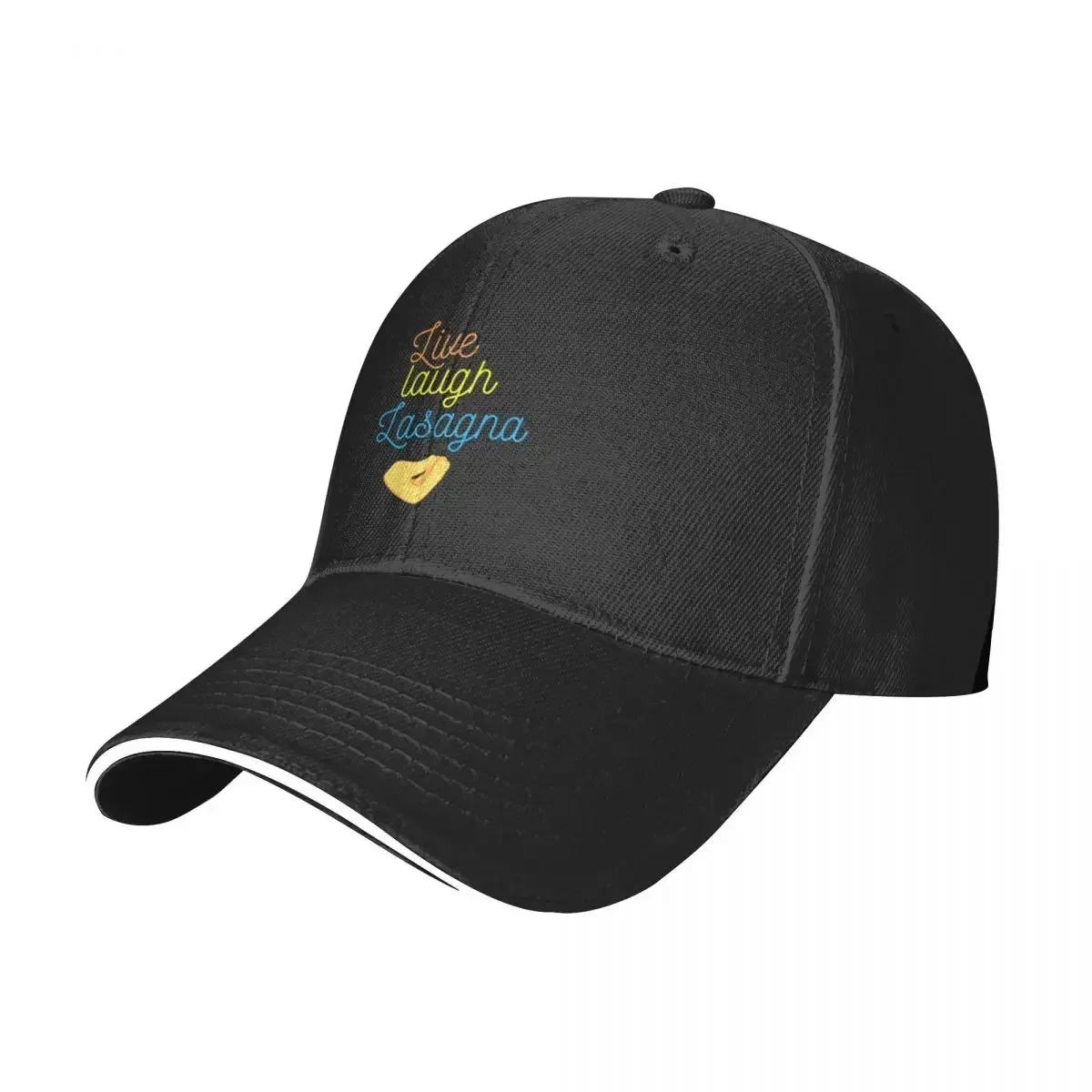 Live Laugh Lasagna - Positive Italian Kitchen and Lasagna Lovers Baseball Cap Fishing cap Sunscreen Luxury Woman Men's