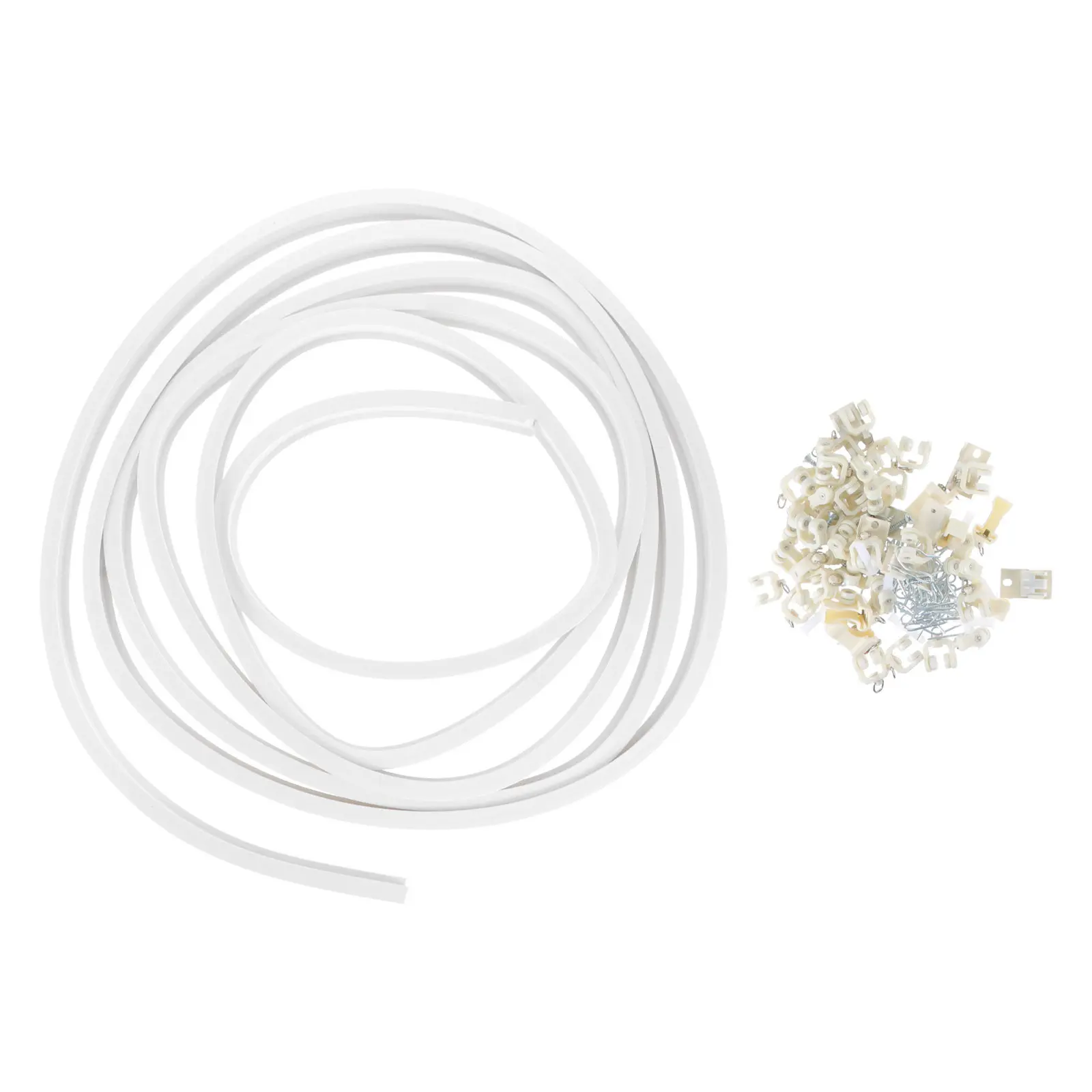 1Set Flexible Curtain Rail Track Premium Material Smooth Silent Operation Curved Shape for Bay Window Balcony Ceiling Mounting