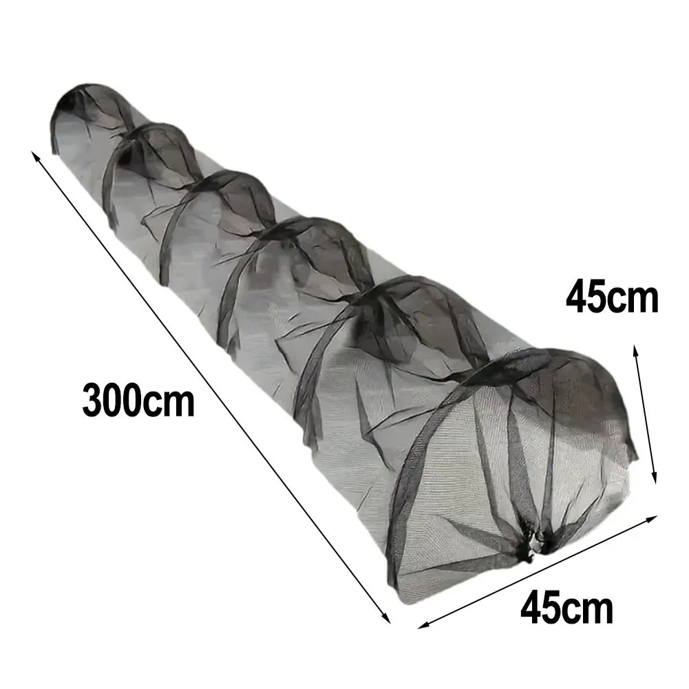 300*45*45cm Black Mesh Cover Effective Plant Protection Indicator Garden Greenhouse Versatile Use Easy Assembly