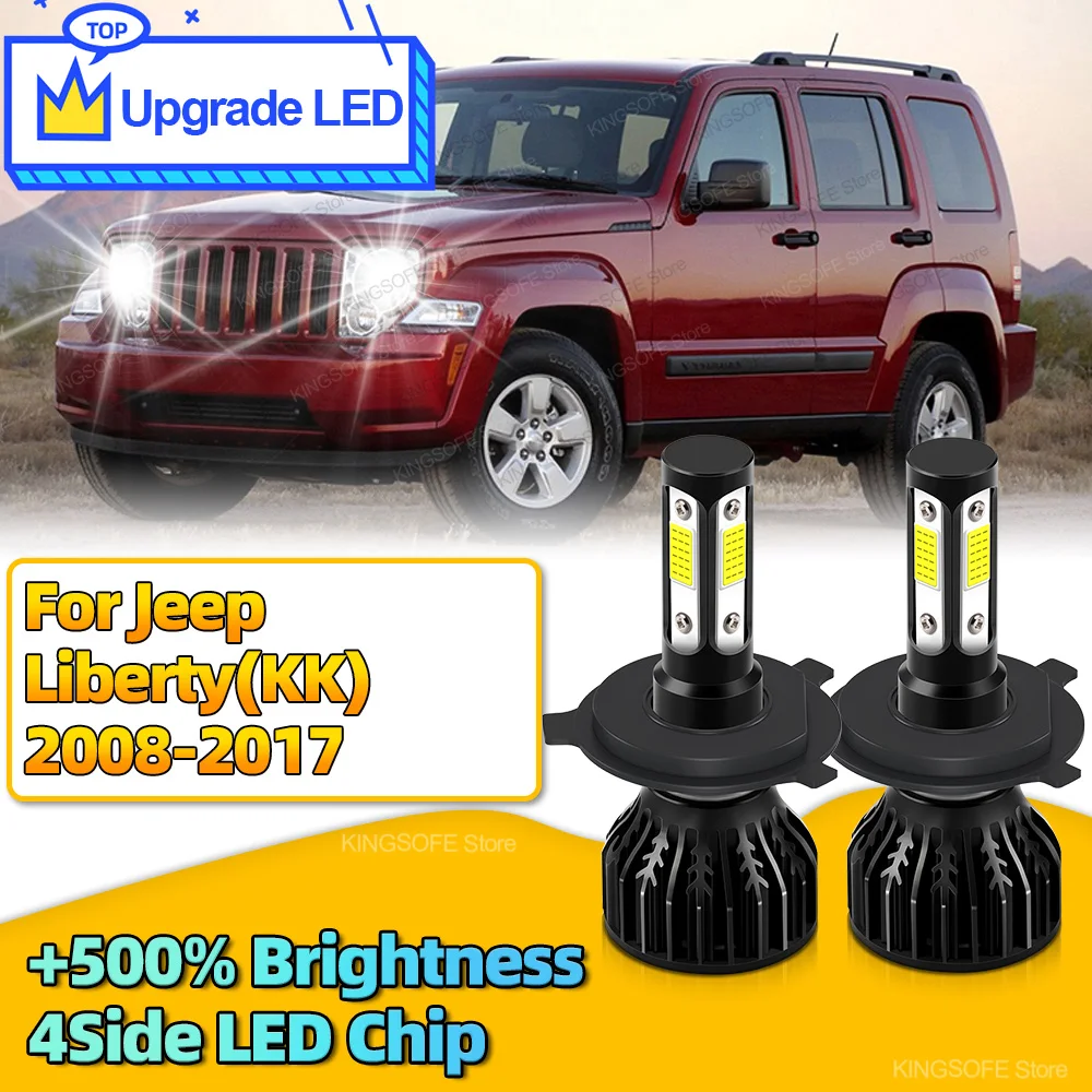 Led سيارة المصابيح الأمامية 180 واط H4 مصابيح السيارات 4 الجانب رقاقة 6000 كيلو ل جيب ليبرتي KK 2008 2009 2010 2011 2012 2013 2014 15 2016 2017 #1